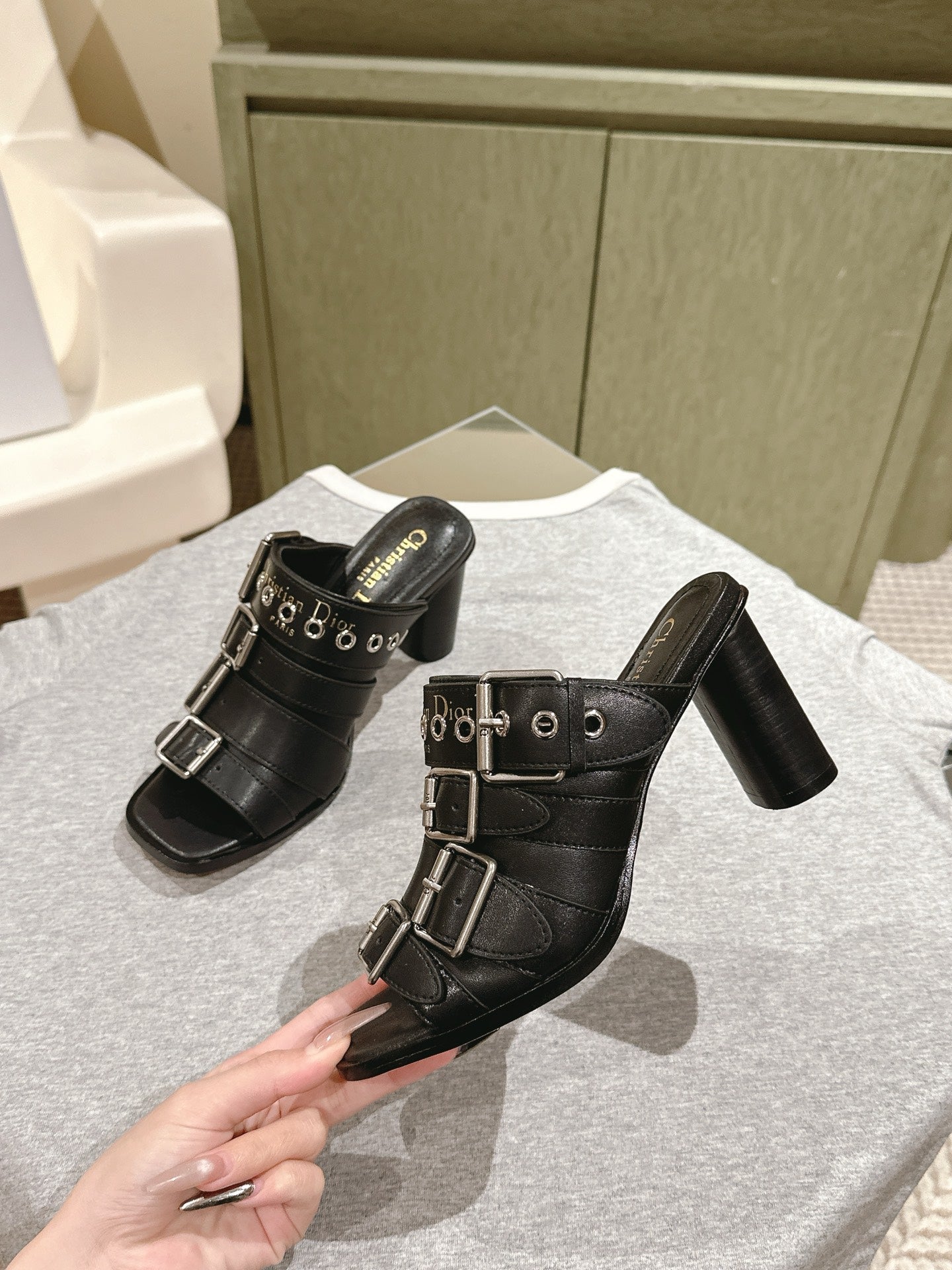 CD 26s High Heel Sandal 65 Black Lambskin 661541