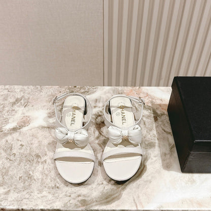 CC 26s Bow Sandals White Cowhide 658468