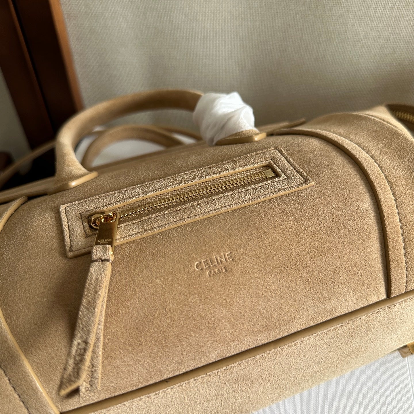 Celine 2026 Luggage Beige Suede Calfskin 276258