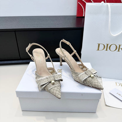 CD 26 Slingback 85 Champagne Beige Mesh Leather 622213