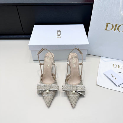 CD 26 Slingback 85 Champagne Beige Mesh Leather 622213