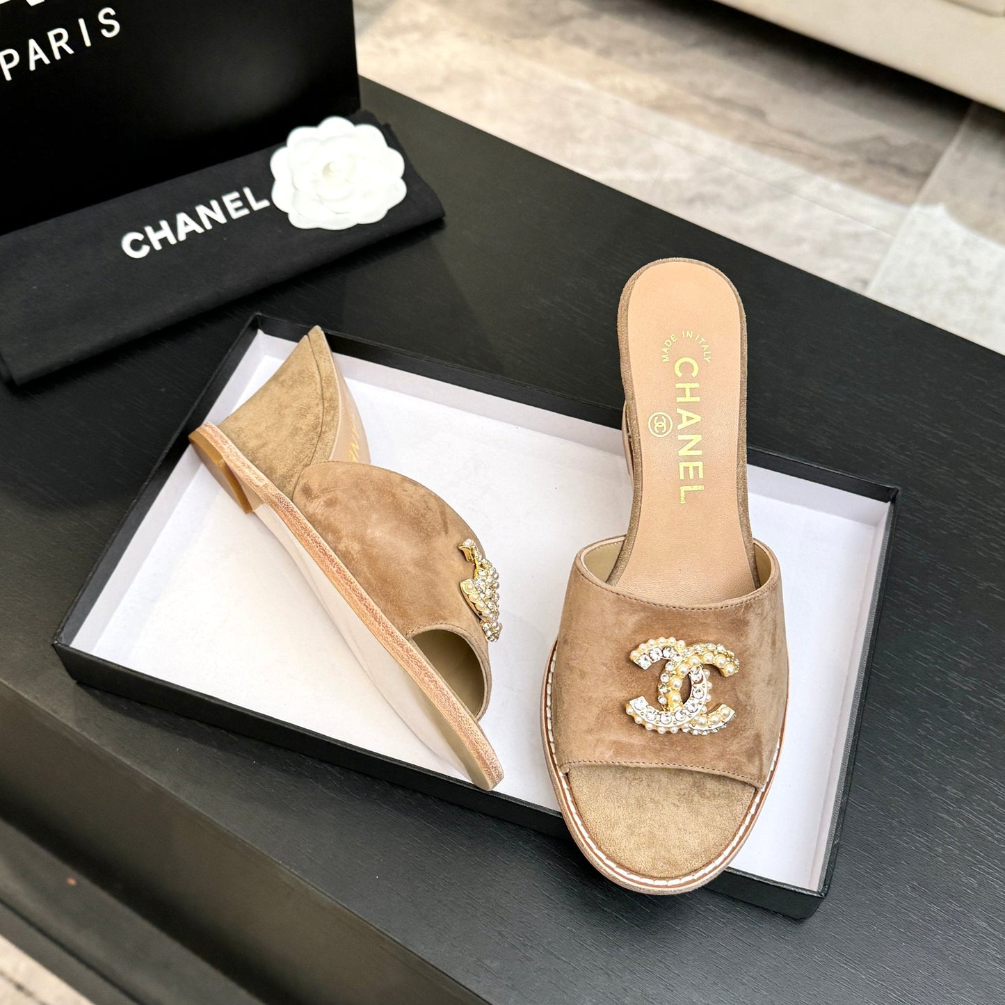 CC 2026 Wedge Sandals 65 Light Brown Suede 667772