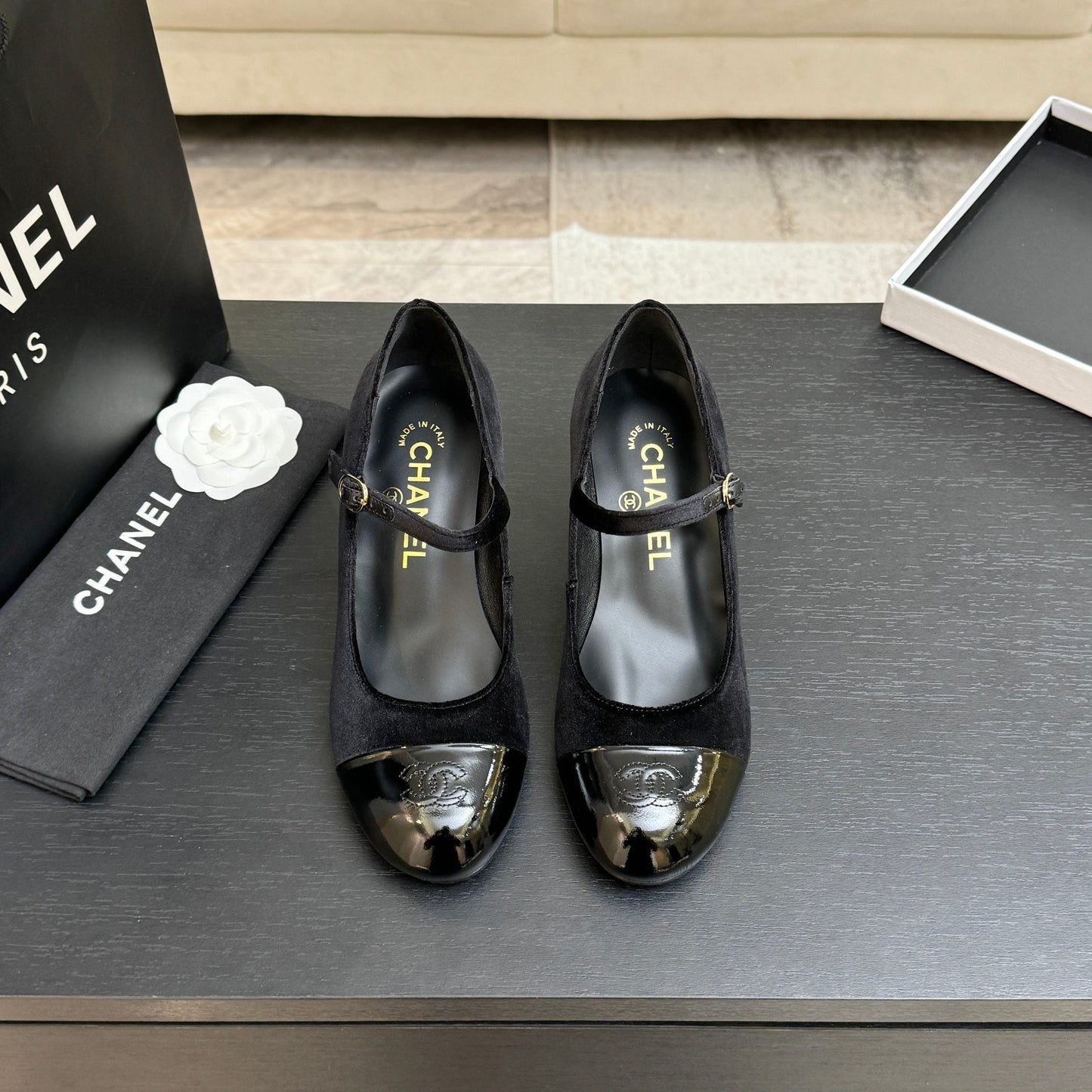 CC 2026 Mary Jane 65 Black Velvet Leather 700642