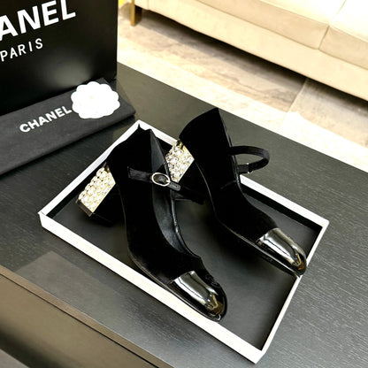 CC 2026 Mary Jane 65 Black Velvet Leather 700642