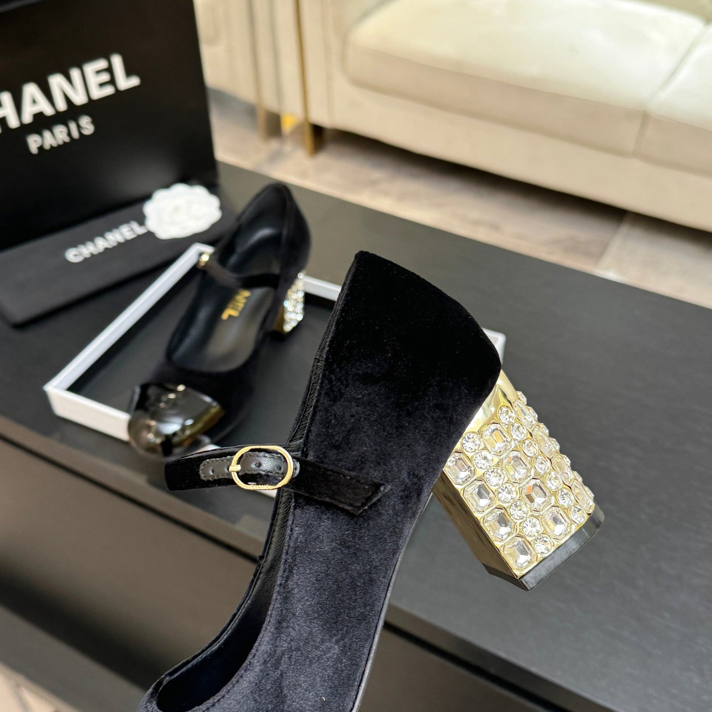 CC 2026 Mary Jane 65 Black Velvet Leather 700642