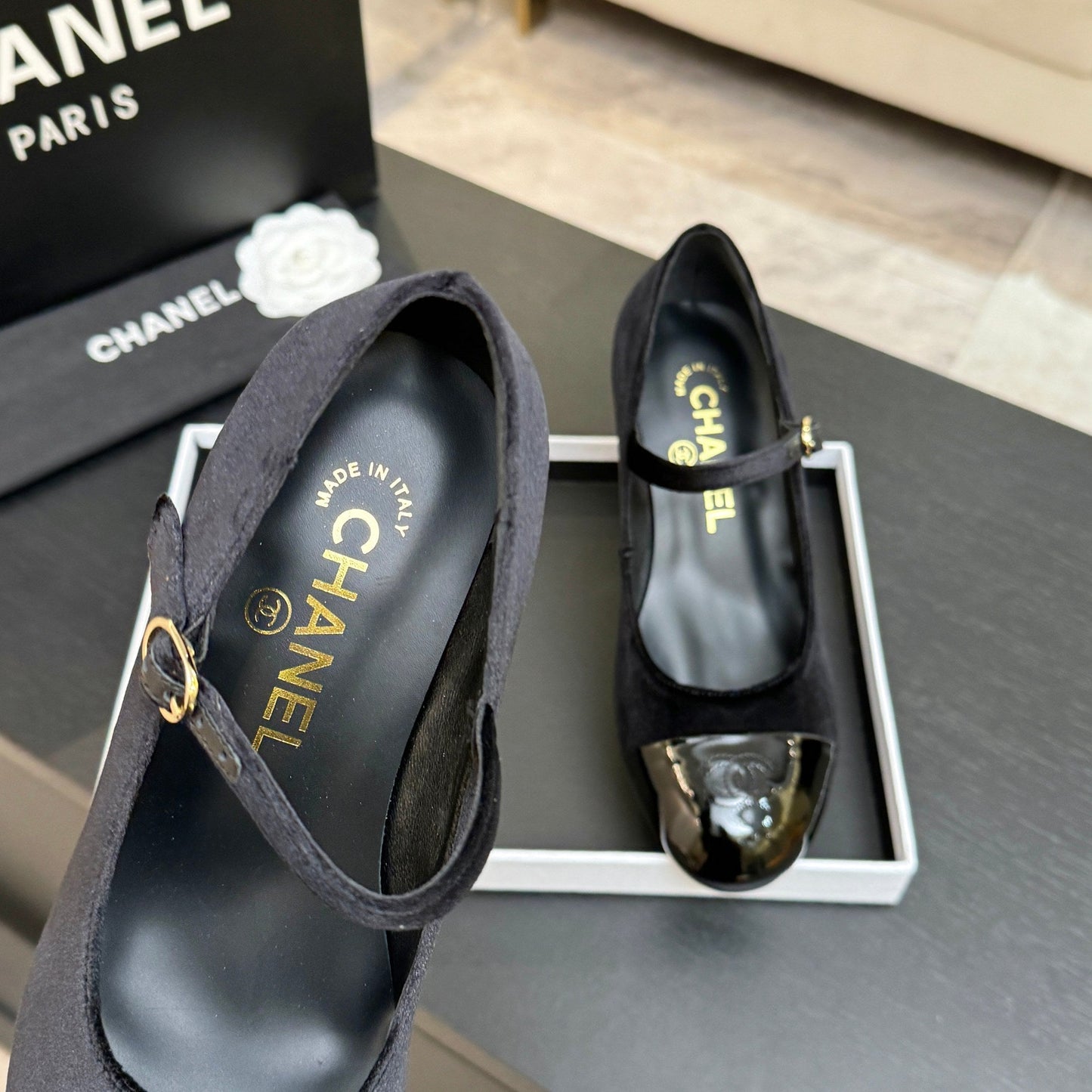 CC 2026 Mary Jane 65 Black Velvet Leather 700642
