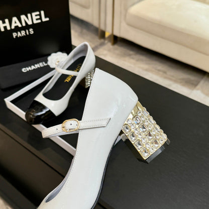 CC 2026 Mary Jane 65 White Black Patent Leather 700643