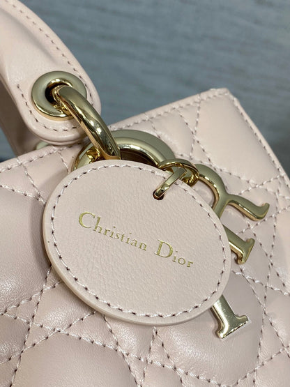 Dior 2026 Micro Lady D-Joy Bag 19cm Powder Pink Cannage Lambskin