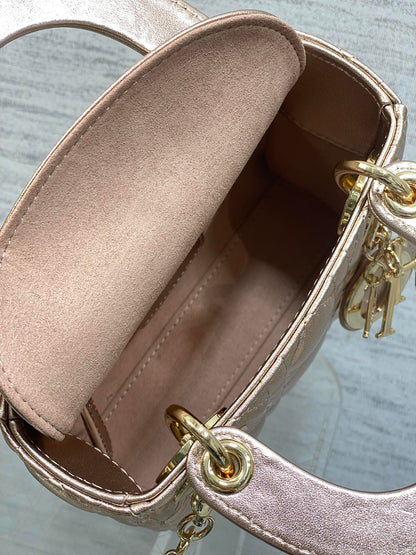 Dior 2026 Mini Lady Dior Bag Rose Gold Lambskin 270518