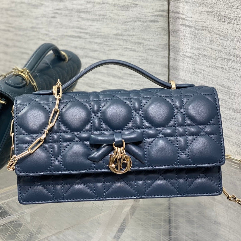 Dior 2026 My Dior Bag 21cm Navy Blue Lambskin 289008