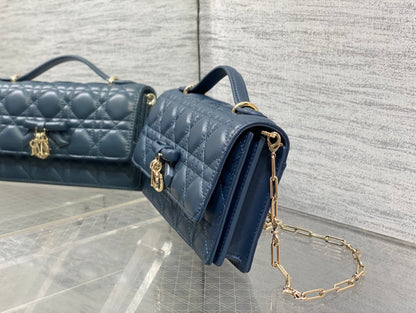 Dior 2026 My Dior Bag 21cm Navy Blue Lambskin 289008
