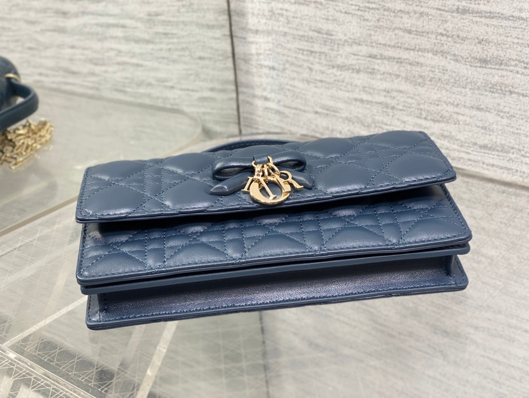 Dior 2026 My Dior Bag 21cm Navy Blue Lambskin 289008