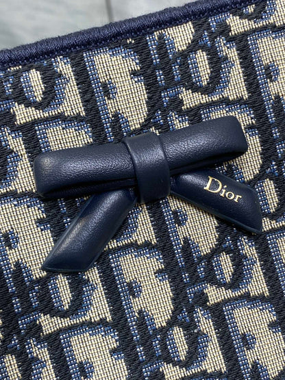Dior 2026 Medium Shopping Bag 37cm Blue Beige Canvas Leather 284285