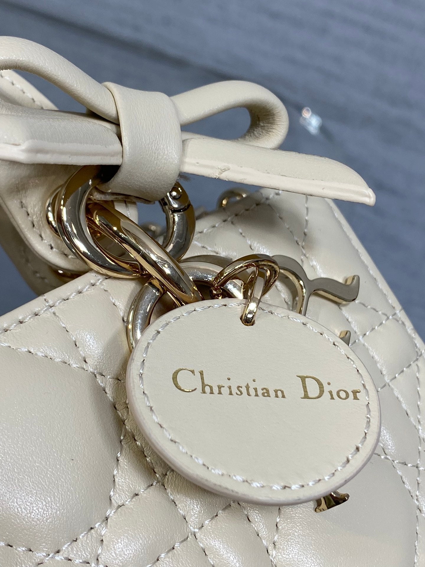 Dior 2026 Bow D-Joy Micro Bag Beige Lambskin 284115