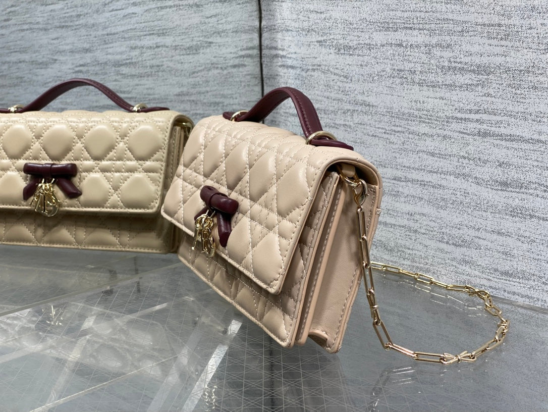 Dior 2026 My Dior Mini Bag Two-Tone Trench and Hermitage Red Lambskin 284083