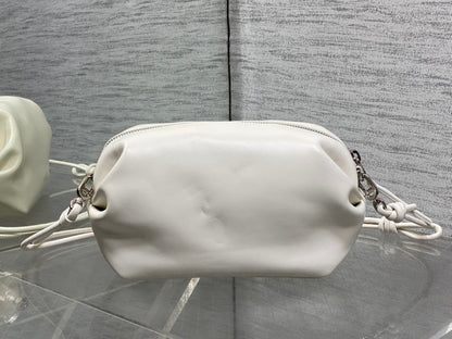 Dior 2026 Bow Pouch 20cm White Lambskin 284143