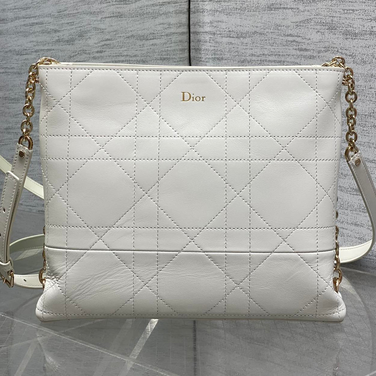 Dior 2026 Trianon Bag 25cm White Lambskin 286604