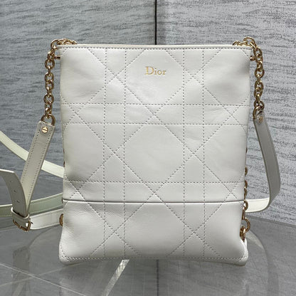 Dior 2026 Trianon Bag 21cm White Lambskin 286606