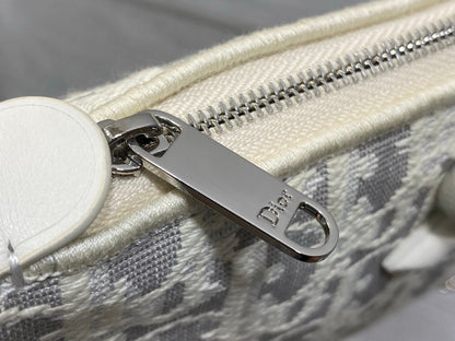 Dior 2026 Promenade 22cm Bag White Grey Cotton Calfskin 289146