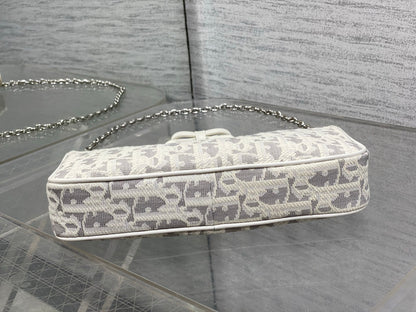 Dior 2026 Promenade 22cm Bag White Grey Cotton Calfskin 289146