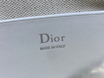 Dior 2026 Promenade 22cm Bag White Grey Cotton Calfskin 289146