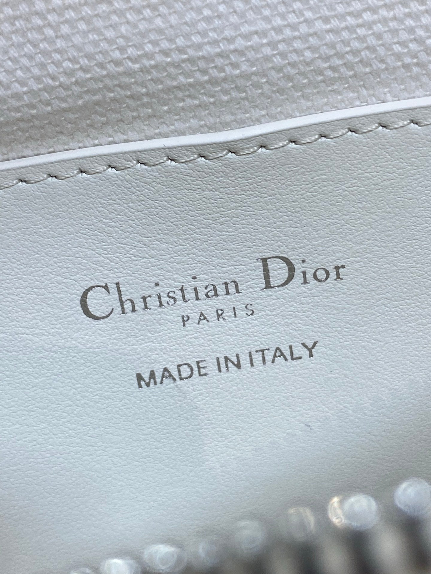 Dior 2026 D-Dream Oblique Jacquard 24cm White Grey Cotton Calfskin 289148