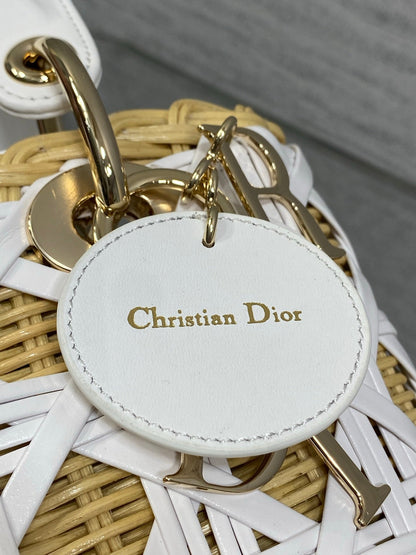 Dior 2026 Wicker Cannage Bag 24cm Leather Rattan 355285