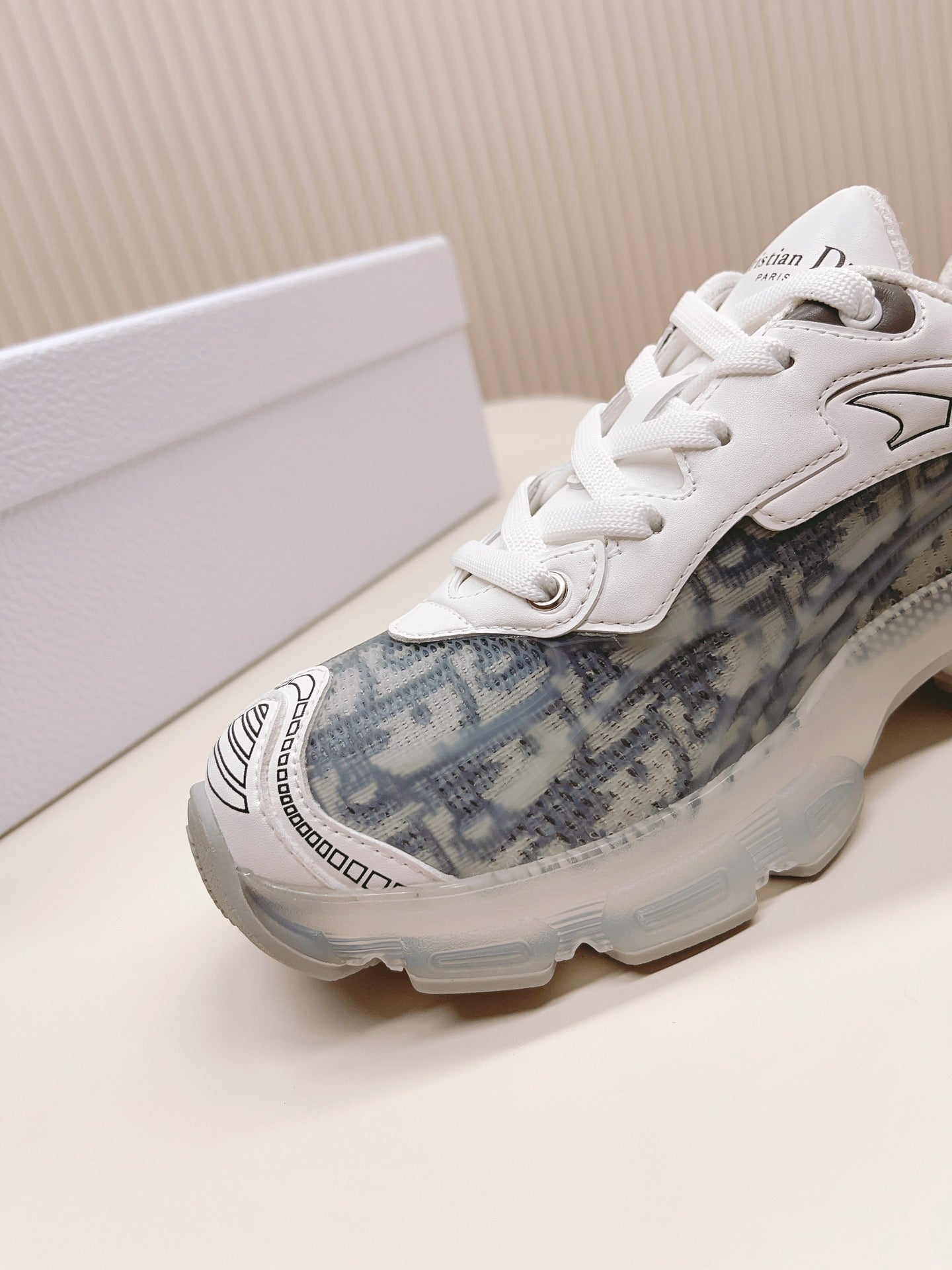 CD 26s Chrono Sneakers White Blue Canvas Rubber Mesh 643750