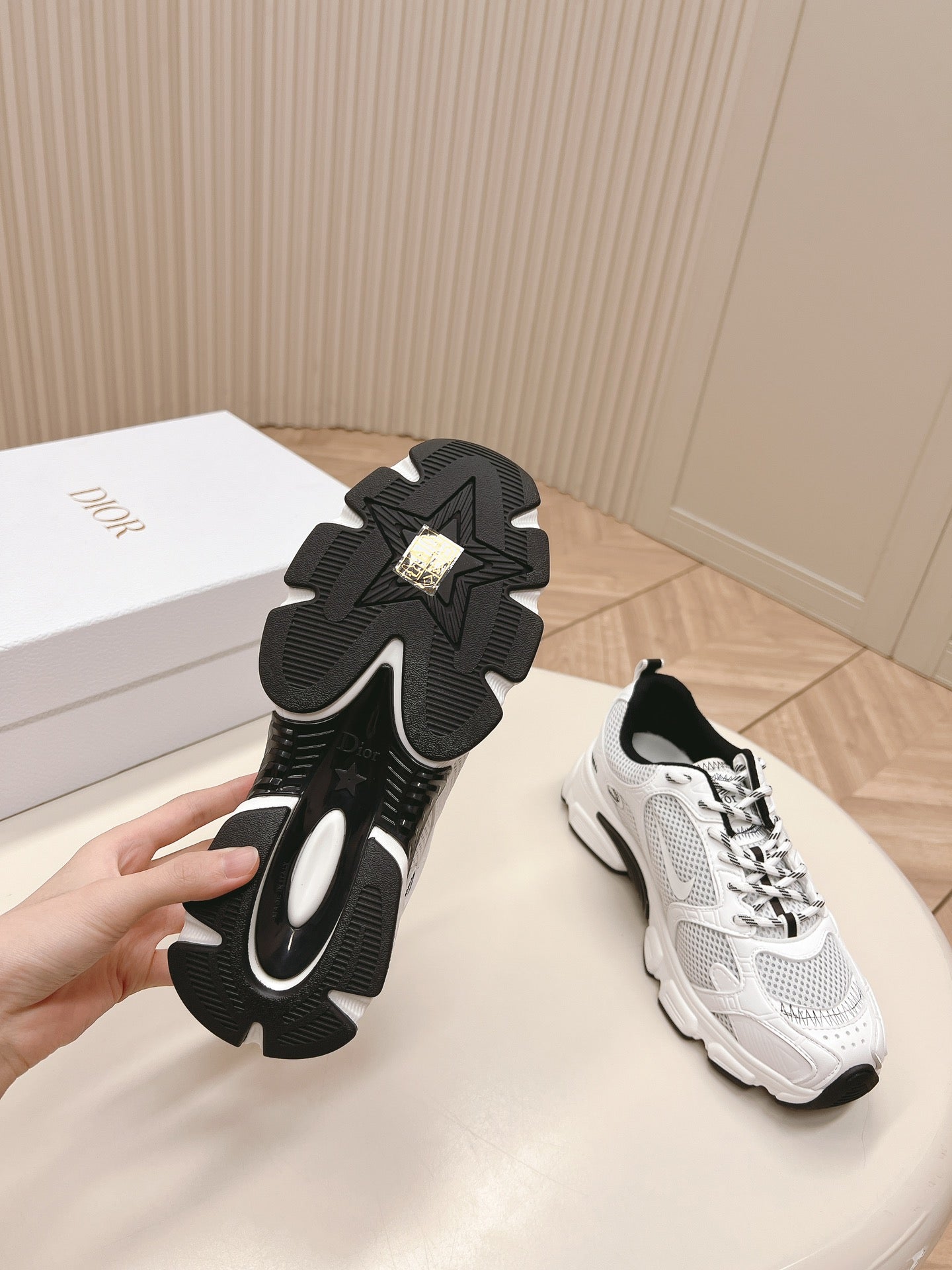 CD 26s Chrono Sneakers White Black Cowhide Mesh 643753