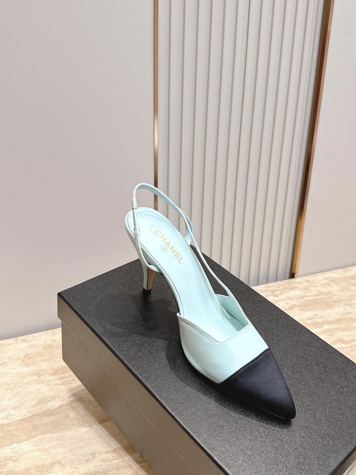 Chanel 2026 Slingback 90mm Fabric Calfskin 898949