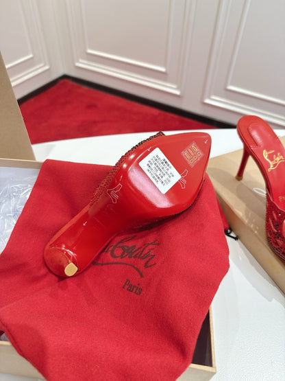Christian Louboutin 2026 Lasera Strass 100mm Mules Lambskin 780417