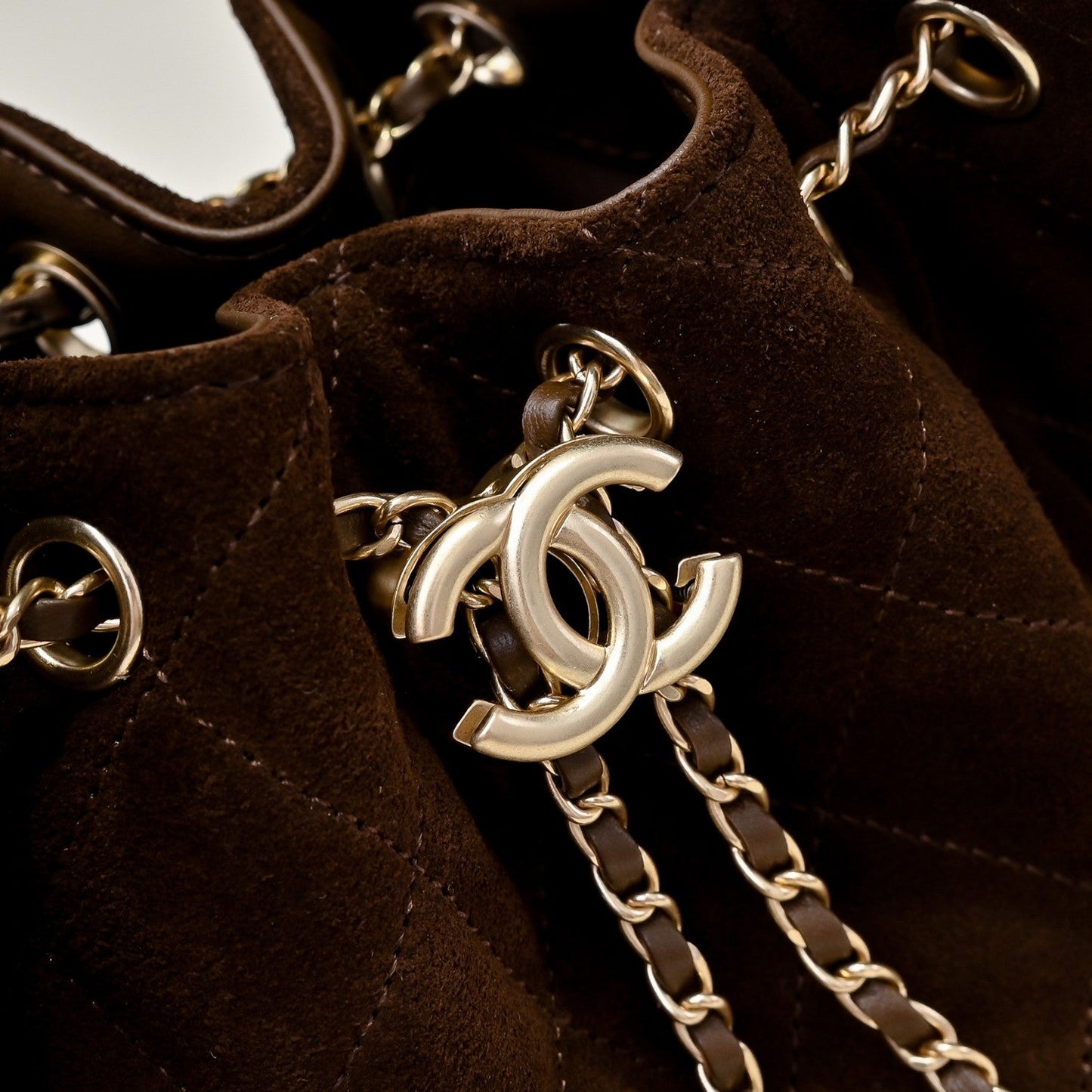 Chanel 2026 Hobo Bag 22cm Brown Suede 140689
