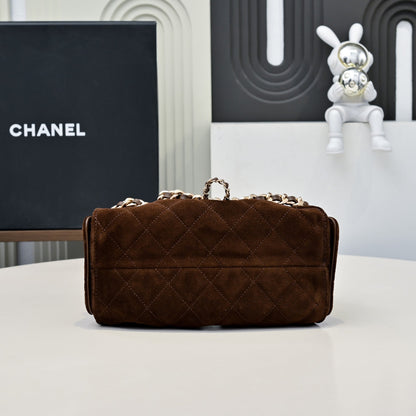 Chanel 2026 Hobo Bag 22cm Brown Suede 140689
