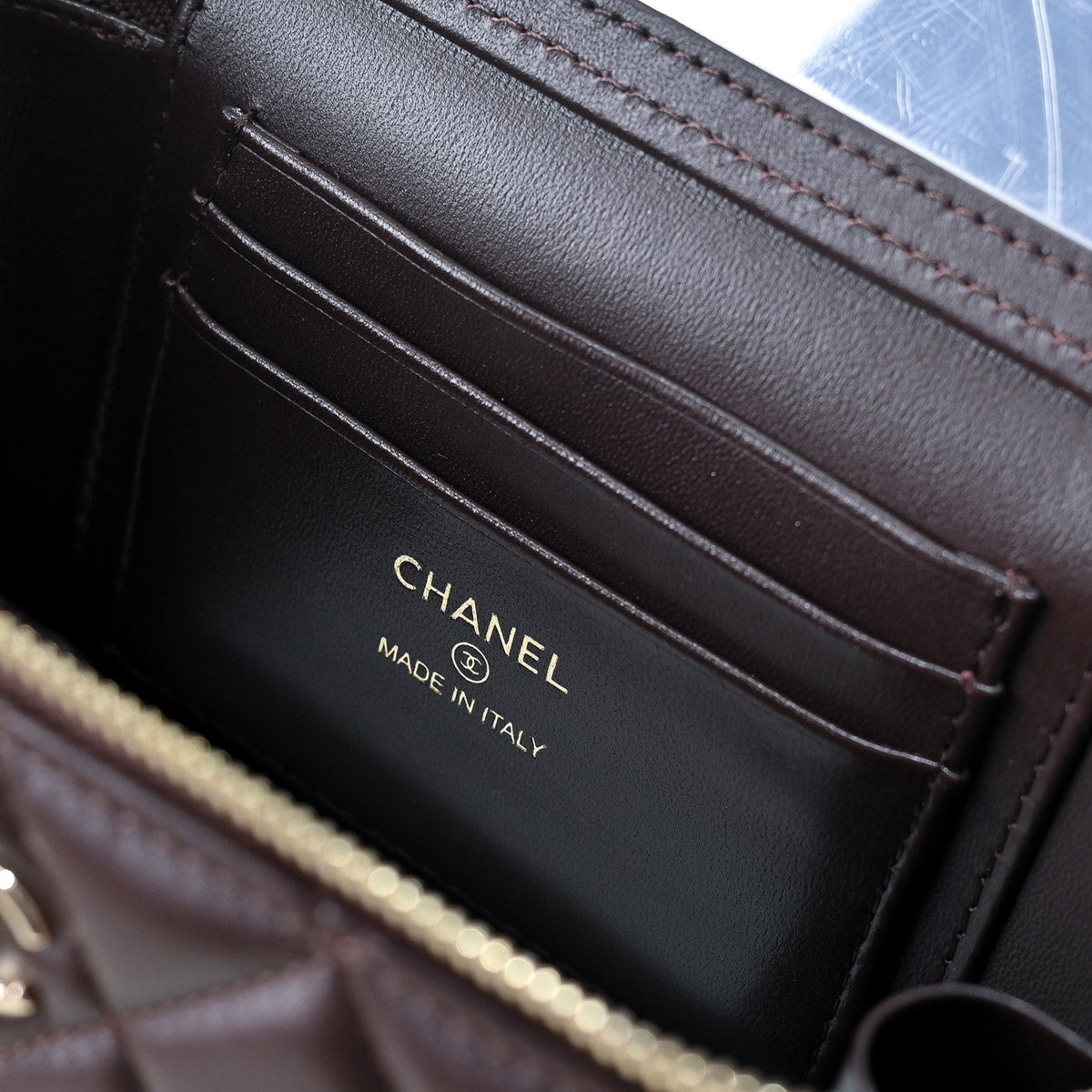CC 26s Vanity Case Chocolate Quilted Lambskin 286283