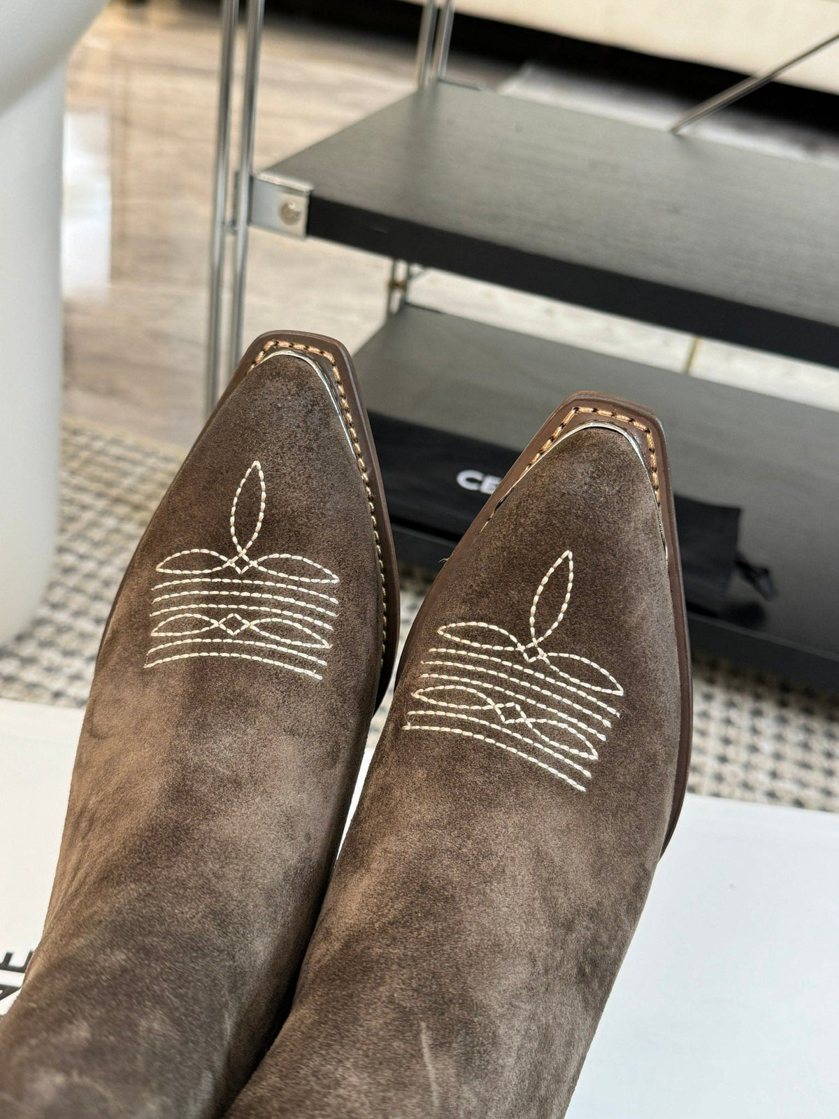 ANKLE BOOTS 45 MM IN COFFEE SUEDE