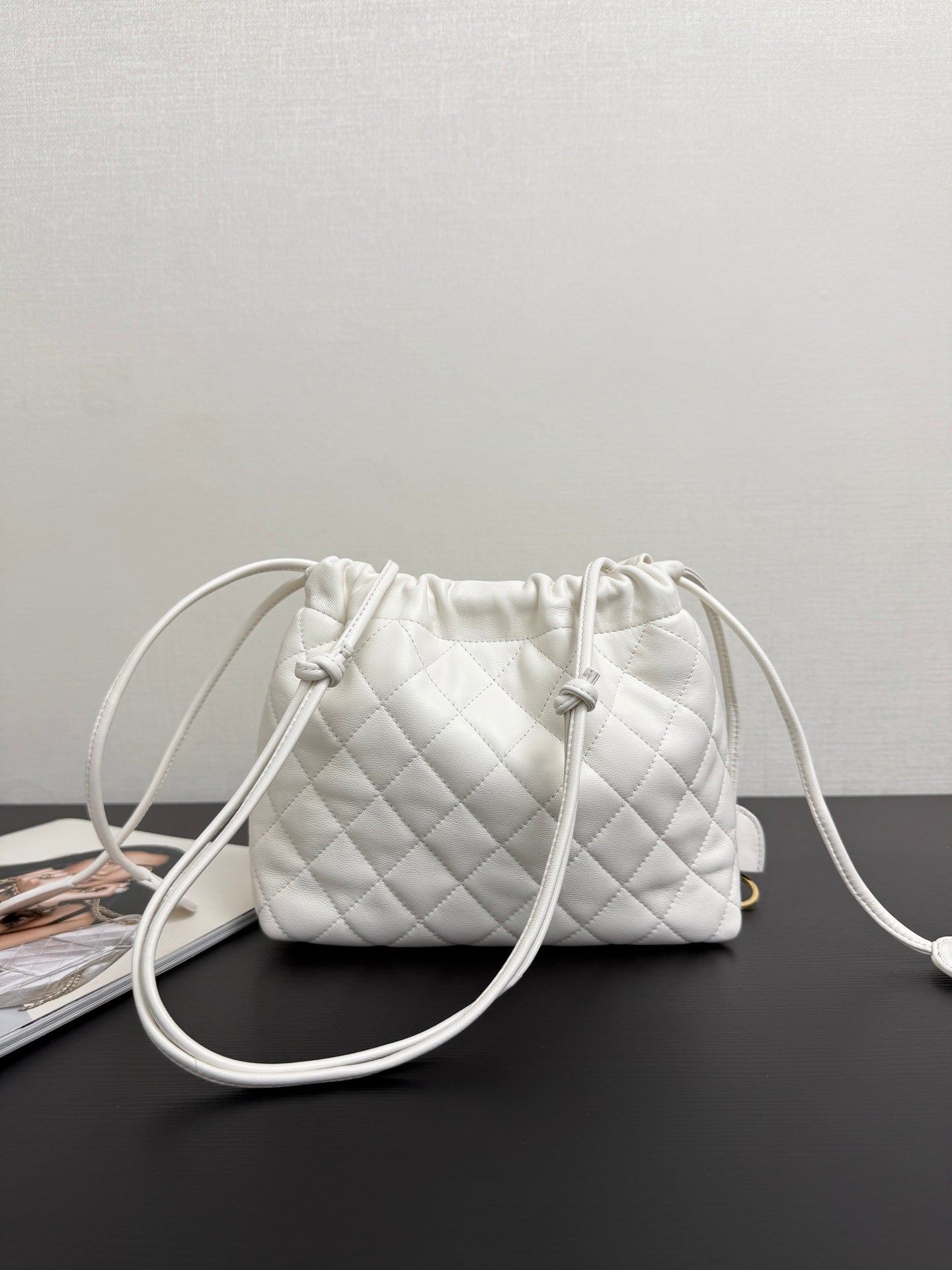 Chanel 2026 Lucky Bag 22cm White Sheepskin