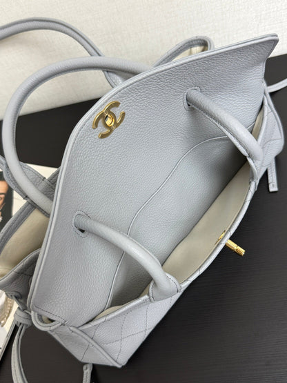 Chanel 2026 Shopping Bag 31cm Gray Grained Calfskin