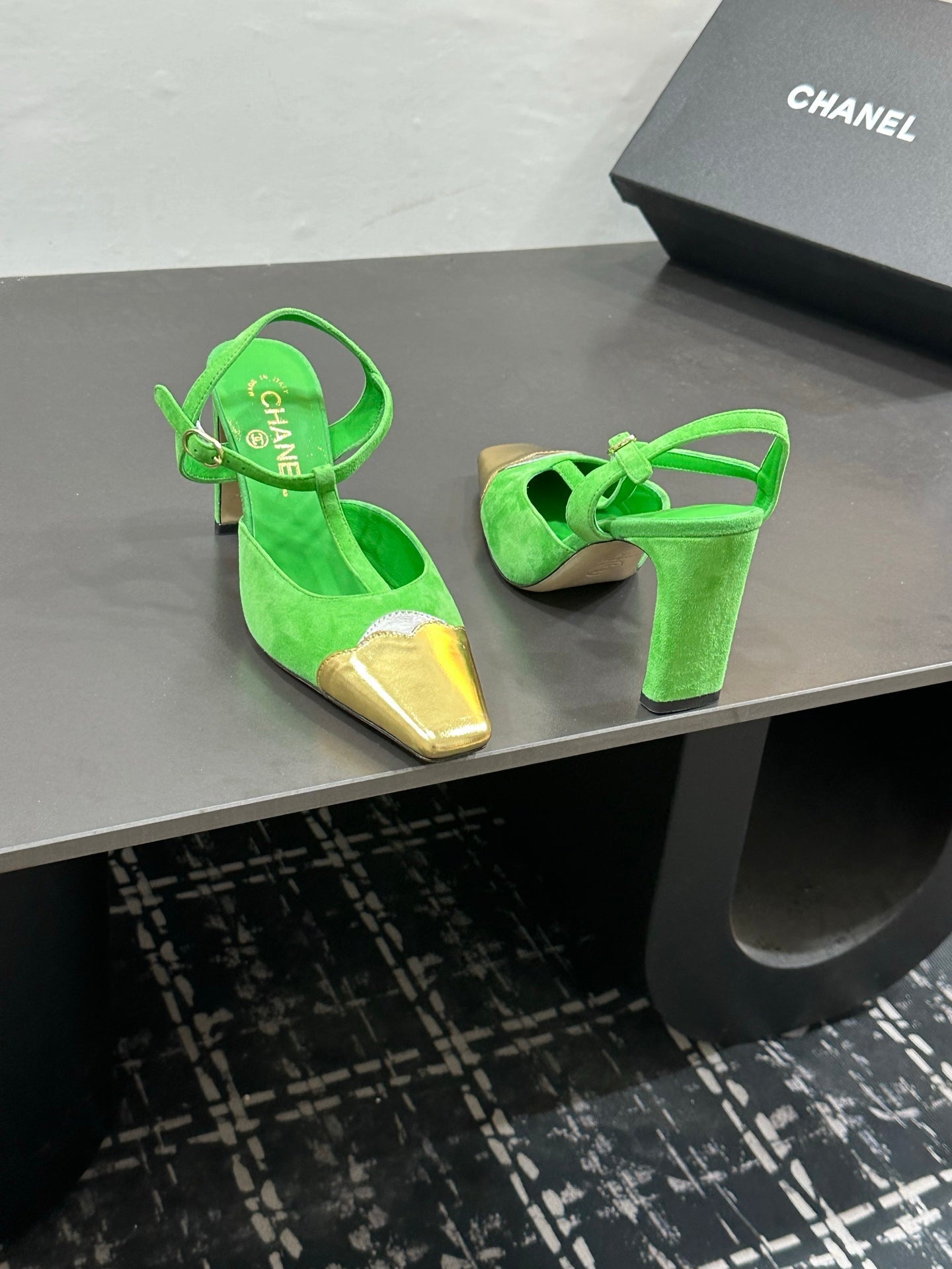 Chanel 2026  Slingback Kitten Heels Pumps Leather Sheepskin 832520