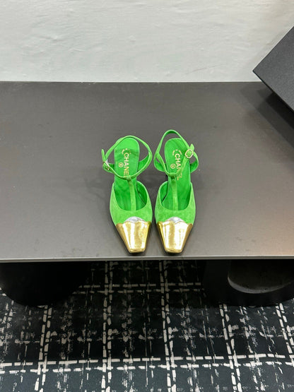 Chanel 2026  Slingback Kitten Heels Pumps Leather Sheepskin 832520