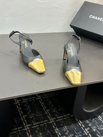 Chanel 2026 Back Strap High Heels Pumps Leather Sheepskin 832512