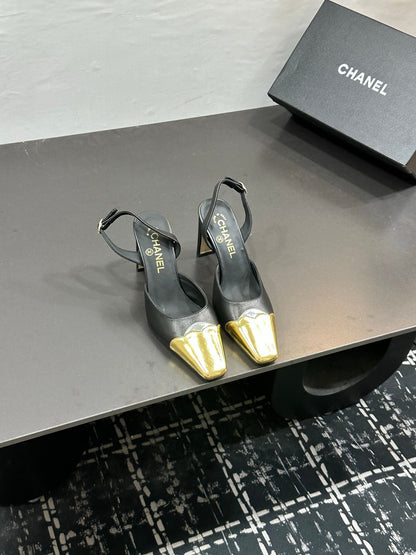Chanel 2026 Back Strap High Heels Pumps Leather Sheepskin 832512