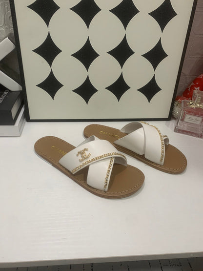 Chanel 2026 Flats Slide Sandals Calfskin 802340
