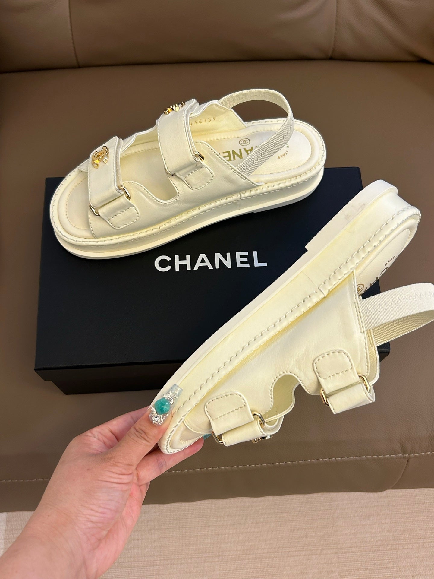 Chanel 2026 Dad Sandals Rubber Leather 779330