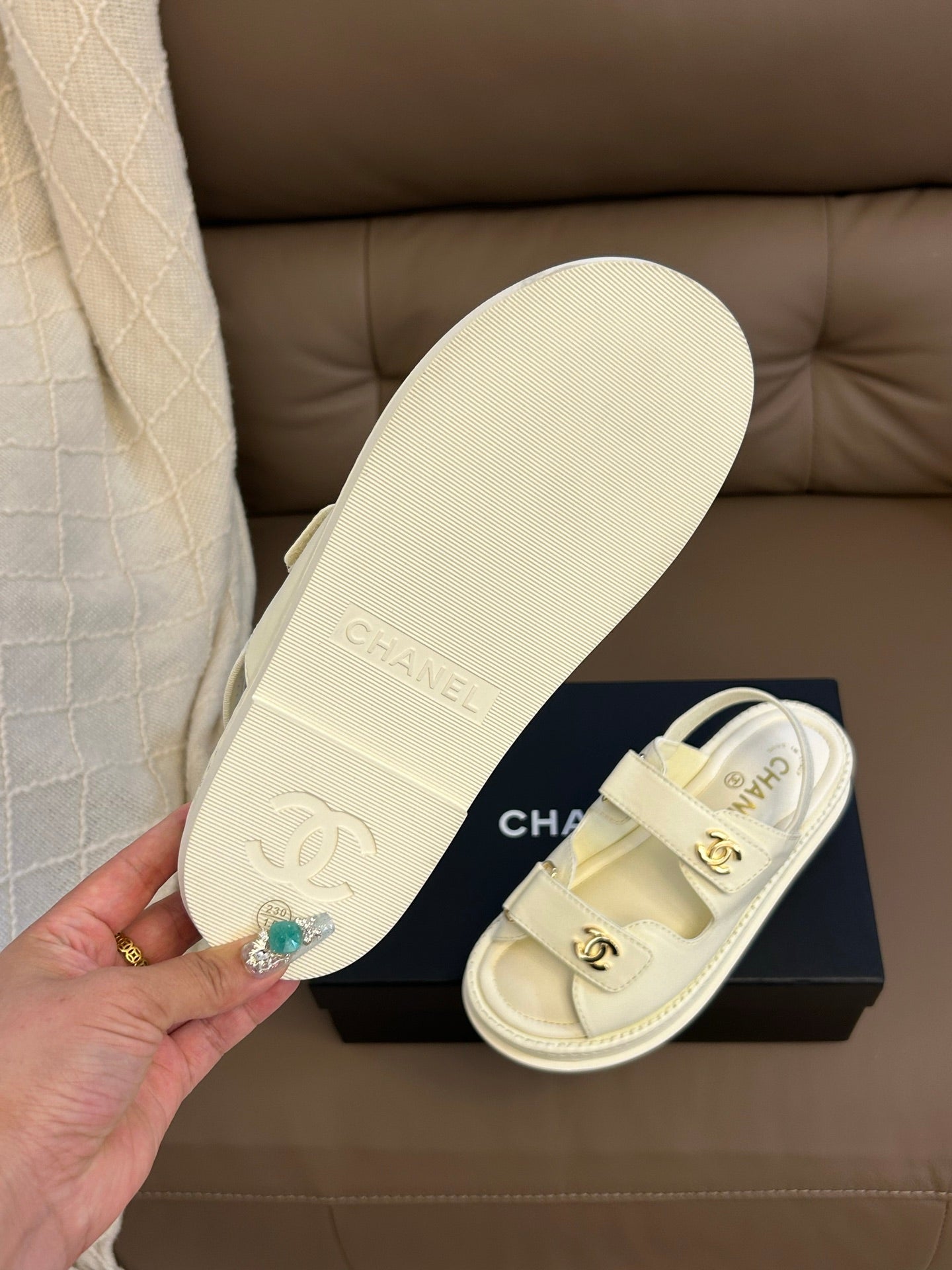 Chanel 2026 Dad Sandals Rubber Leather 779330