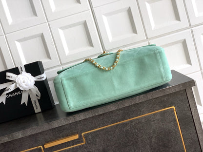 Chanel 2026 Flap Bag Mint Green Suede Leather