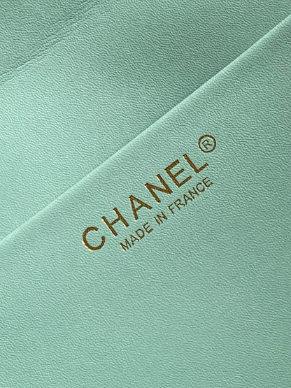 Chanel 2026 Flap Bag Mint Green Suede Leather