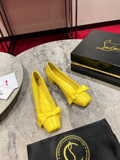 Christian Louboutin Mamadrague Block Heel Pumps Leather 825310