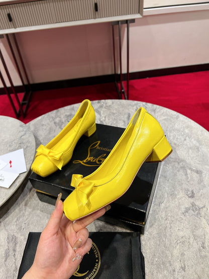 Christian Louboutin Mamadrague Block Heel Pumps Leather 825310