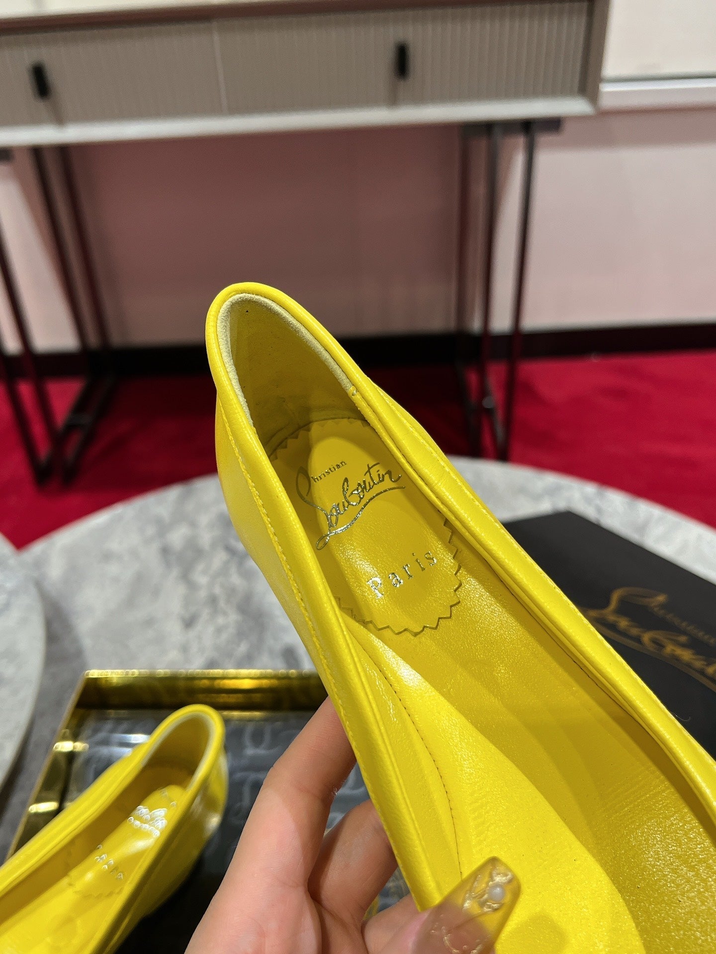 Christian Louboutin Mamadrague Block Heel Pumps Leather 825310