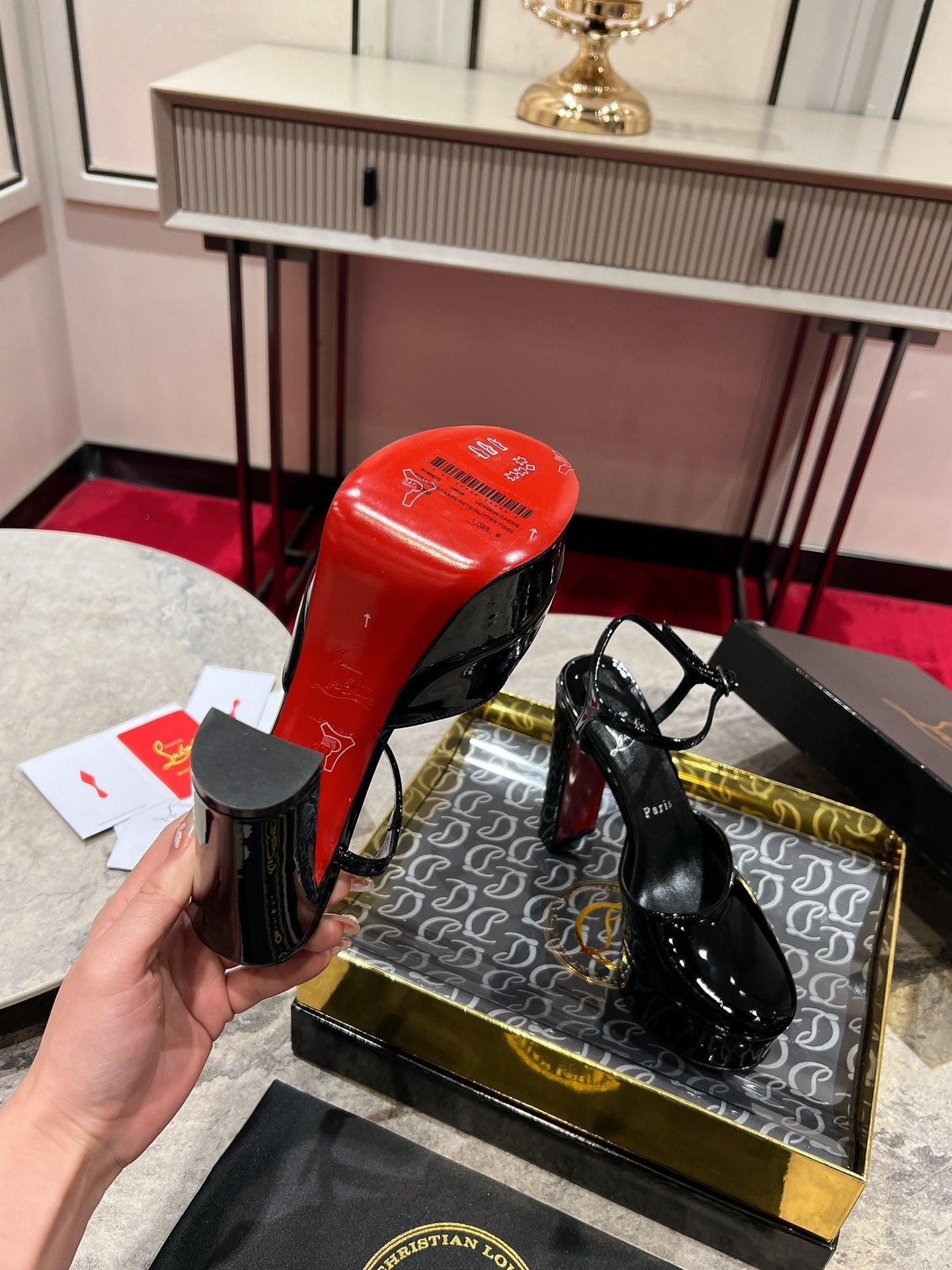 Christian Louboutin Movida Sabina Platform 130mm Pumps Patent Leather 825359
